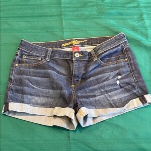 Arizona Jean Company Women's Rolled Hem Denim Shorts - Dark Blue